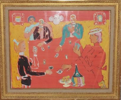 null Fikret MOUALLA (1903-1967). 
 A part of cards.
Gouache, signed lower right.
Top....