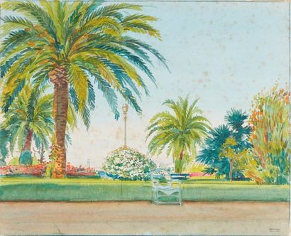 Tony MINARTZ (1870-1944). 
 View of a park...