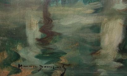 null Maurice BOMPART (1857-1936).
Venise - Gondole sur un canal.
Huile sur toile,...