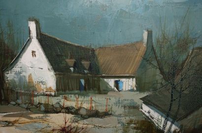 null Michel SEMENTZEFF (1933-2019). 
 Houses in the countryside.
Oil on canvas, signed...