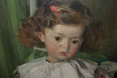 null Lucien SIMON (1861-1945). 
 Portrait of Paul Simon as a child.
Oil on canvas,...