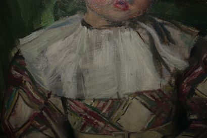 null Lucien SIMON (1861-1945). 
 Portrait of Paul Simon as a child.
Oil on canvas,...