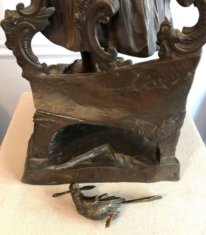 null Auguste DE WEVER (1836-1910).
Bronze à patine brune, titré sur la terrasse,...
