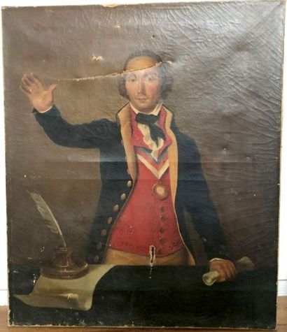 null École française du début du XIXe siècle
Portrait d'un juge 
Toile.
(Accidents...