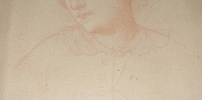 null Attribué à Alexandre HESSE (Paris 1806-1879).
Portrait de femme tournée vers...