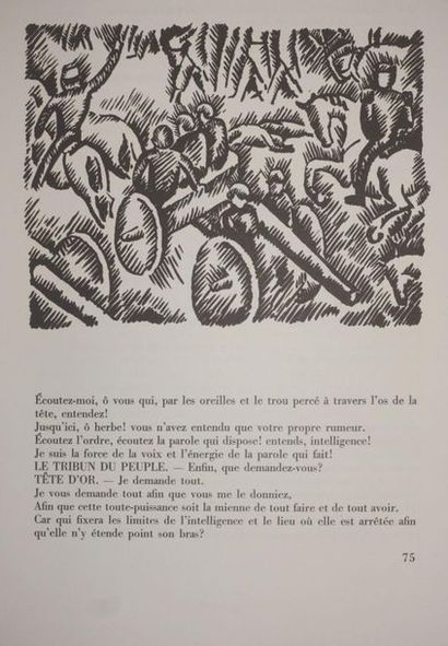 null CLAUDEL Paul. Tête d'or. Paris, Broder, 1950 ; gr. in-4° en feuilles, couverture,...