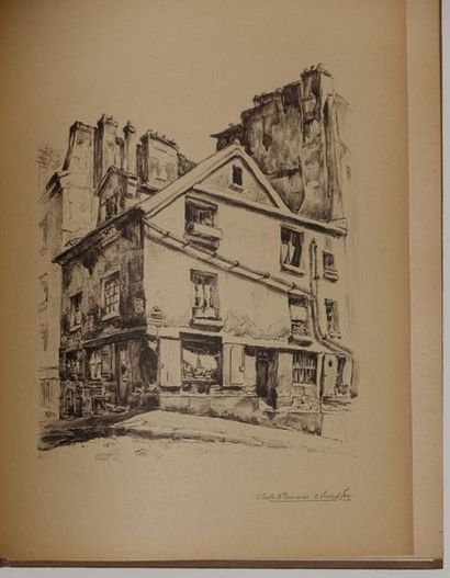 null Vieilles pierres de Paris. 20 lithographies de Gilberte A. Pommier-Zaborowska,...