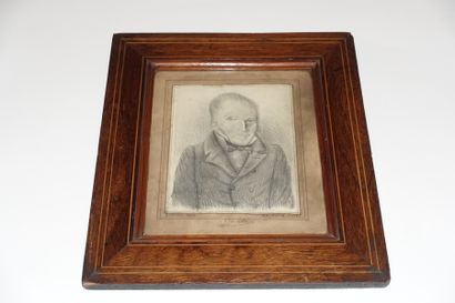 null École française du XIXe siècle.
Portrait d'homme.
Dessin à la mine de plomb,...