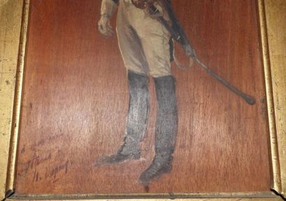null Henri DUPRAY (1841-1909)
Grenadier à cheval de la garde royale
Huile sur panneau,...