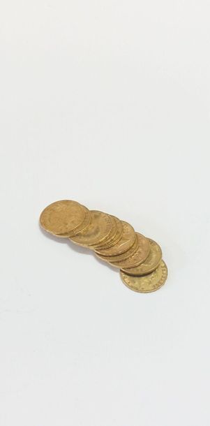 null Dix pièces de 20 FF en or.
Poids : 64,4 g.
#

Frais acheteurs réduits à 10%...