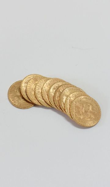 null Dix pièces de 20 FF en or.
Poids : 64,6 g.
# 

Frais acheteurs réduits à 10%...