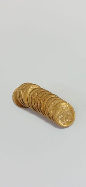 null Douze pièces de 20 FF en or.
Poids : 95,8 g.
# 

Frais acheteurs réduits à 10%...