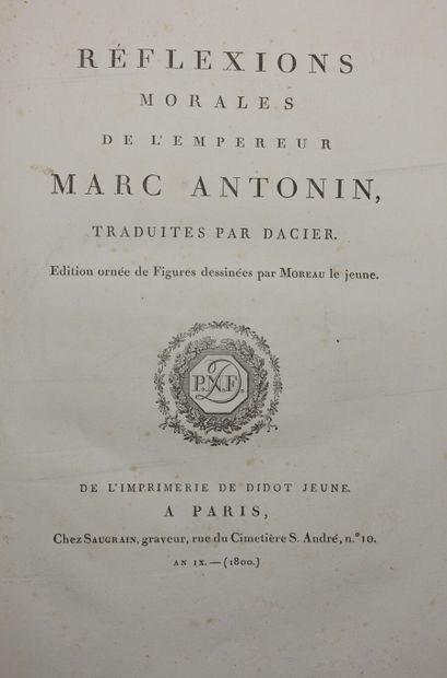 null MARC-AURÈLE. Réflexions morales de l'empereur Marc-Antonin, traduites par [André]...
