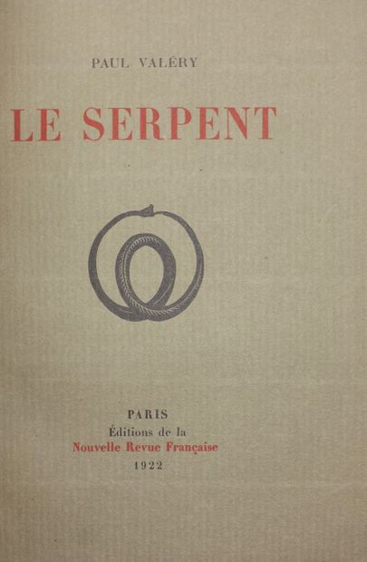 null VALÉRY Paul. Le Serpent. Paris, La Nouvelle Revue française, 1922 ; plaquette...