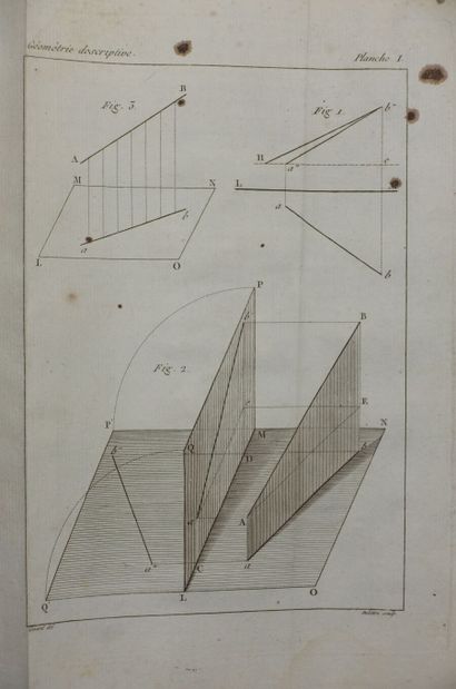 null MONGE Gaspard. Géométrie descriptive. Paris, Baudouin (pour Obeliane), 1799...