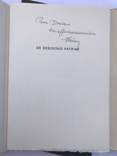 null SCHELER Lucien. De desiderio patriæ. [Paris], Blaizot, 1978 ; in-4 de [16] ff.,...