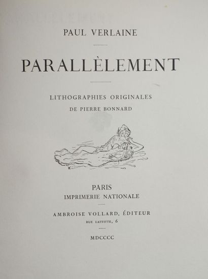 null VERLAINE Paul. Parallèlement. Lithographies originales de Pierre Bonnard. Paris,...