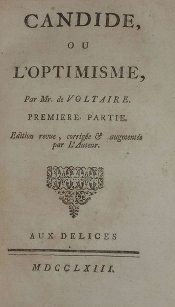 null VOLTAIRE. Candide, ou l'Optimisme, Par Mr. de Voltaire. Première [-Deuxième]...