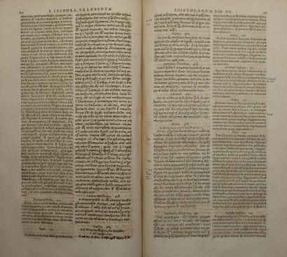 null ISIDORE Saint. De interpretatione divinæ Scripturæ. Epistolarum libri IV. [Heidelberg],...