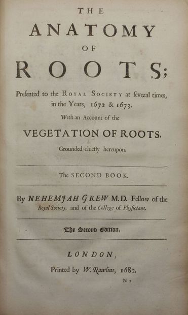 null GREW Nehemiah. The anatomy of plants. With an idea of a philosophical history...