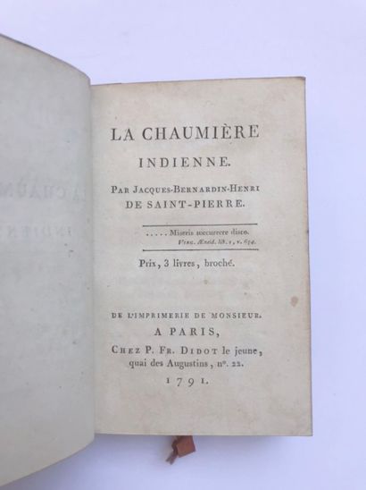 null SAINT-PIERRE Jacques-Henri Bernardin de. La Chaumière indienne. Paris, P. Fr....