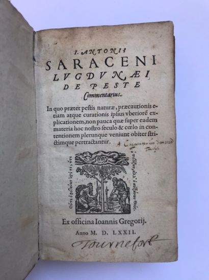 null SARACENUS Johannes Antonius. De Peste commentarius. Genève, ex officina, Johannis...
