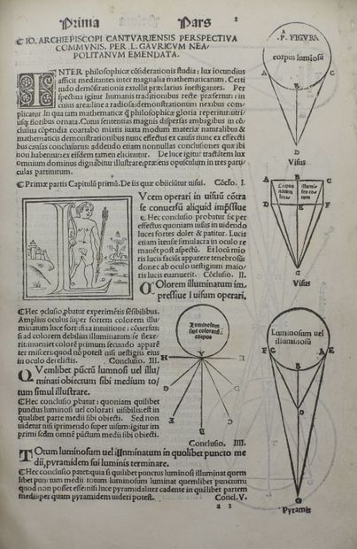 null PECKHAM John. Perspectiva communis. Venise, Giovanni-Battista Sessa, juin 1504...