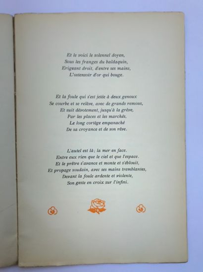 null VERHAEREN Émile. La guirlande des Dunes. Bruxelles, Deman, 1907 ; in-8 broché,...