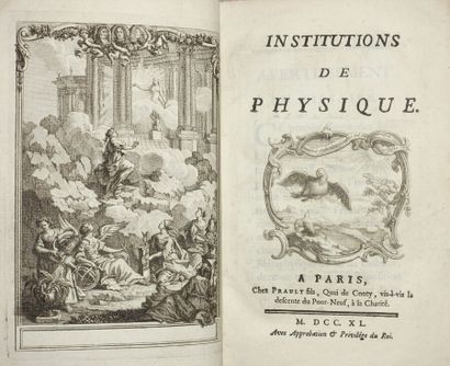 null [DU CHÂTELET Marquise Émilie]. Institutions de physique. Paris, Prault fils,...