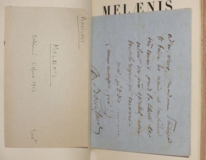 null BOUILHET Louis. Melænis. Roman tale. Paris, Michel Lévy, 1857; in-12, old morocco...