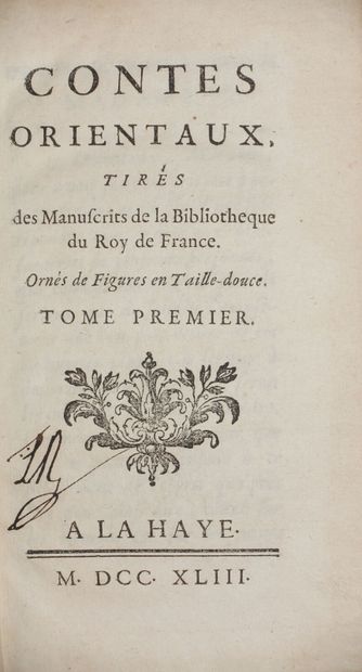 null [CAYLUS Comte Anne-Claude-Philippe de]. Contes orientaux tirés des manuscrits...