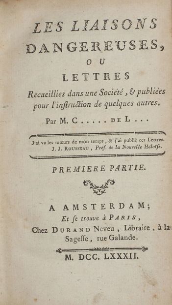 null LACLOS Pierre Choderlos de. Les Liaisons dangereuses, ou Lettres recueillies...
