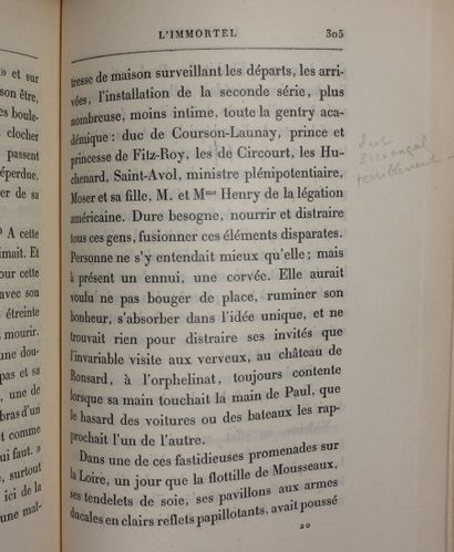 null DAUDET Alphonse. L'Immortel. Moeurs parisienne. Paris, A. Lemerre, 1888 ; in-12,...