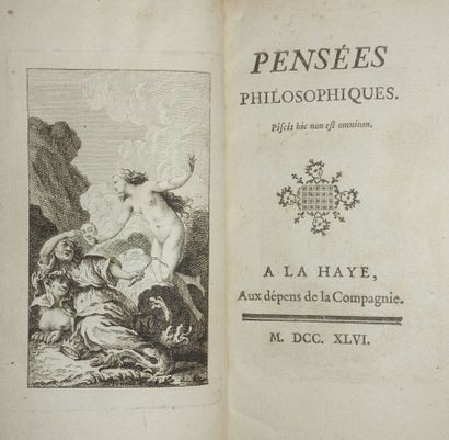 null [DIDEROT Denis]. Pensées philosophiques. La Haye, la Compagnie, 1746 ; petit...