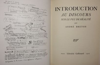 null BRETON André. Introduction au discours sur le peu de réalité. Paris, Gallimard,...