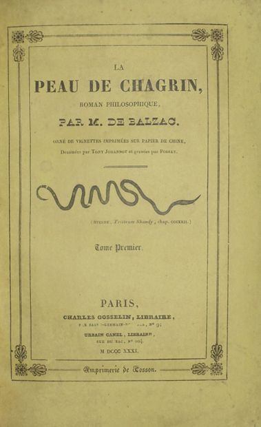 null BALZAC Honoré de. La Peau de Chagrin. Roman philosophique. Paris, Ch. Gosselin...