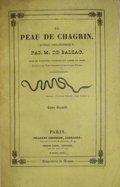 null BALZAC Honoré de. La Peau de Chagrin. Roman philosophique. Paris, Ch. Gosselin...