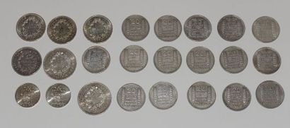 null Box (24 coins):
- 16 pieces of 20 francs silver twigs: 1929 (1), 33 (9), 38...