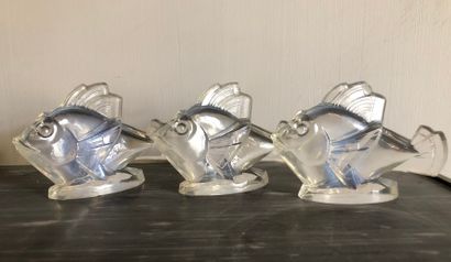 null SABINO FRANCE
Three sunfish in glass 
Signed
Top. 9 cm ; Length : 12,5 cm 