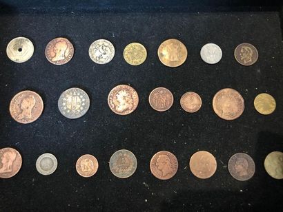 null Reunion of about 190 coins:
Coins of the 18th and 19th centuries and miscellaneous,...
