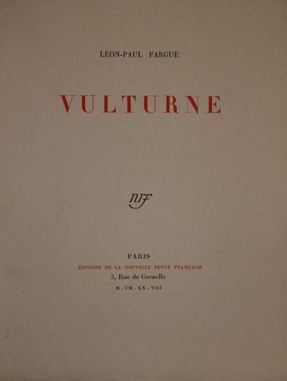 null Léon-Paul Fargue. Vulturne, Suite familière, Épaisseurs.
Trois volumes brochés....
