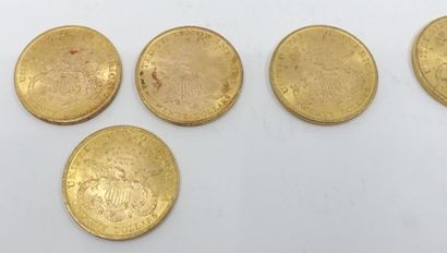 null Huit pièces de 20 Dollars U.S. (3 x 1895 ; 1896 ; 3 x 1898 ; 1899).


Frais...