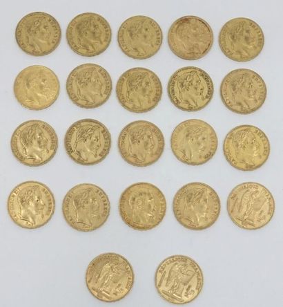 null Vingt-deux pièces de 20 Francs français en or.


Frais acheteur réduits à 8.5%...