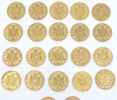 null Twenty-two pieces of 20 French Francs in gold.


Buyer's fees reduced to 8.5%...