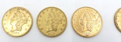 null Six pièces de 20 Dollars U.S (1852 ; 1857 ; 1876 ; 3 x 1878).


Frais acheteur...