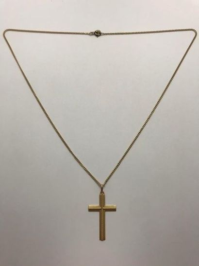 null Articulated necklace in yellow gold 750 thousandths retaining as a pendant a...
