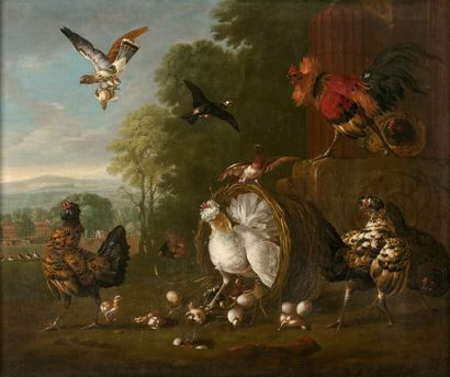 null Pieter CASTEELS III (1684 - 1749)

Backyard scene: a brood of chicks attacked...