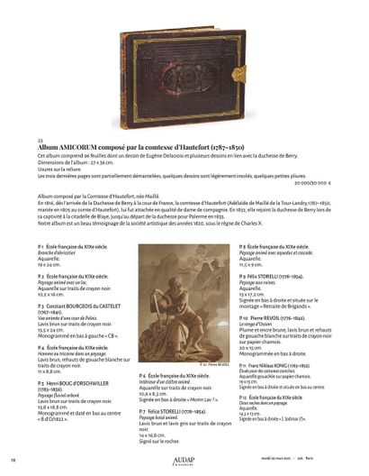  Album AMICORUM composed by the countess of Hautefort (1787-1850). 
This album contains...