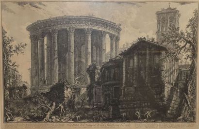  Giambattista PIRANESI (1720-1778). 
Veduta del Tempio della Sibilla in Tivoli. 1761....