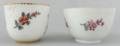 null SÈVRES-MEISSEN.

Three Bouillard cups in soft paste of Sevres, two of them decorated...